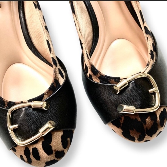 Abella Fina True Comfort Black & Leopard Print Flats Size 7.5 - Picture 2 of 8